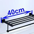 Modern matte black metal multi bar towel rack bathroom accessory
