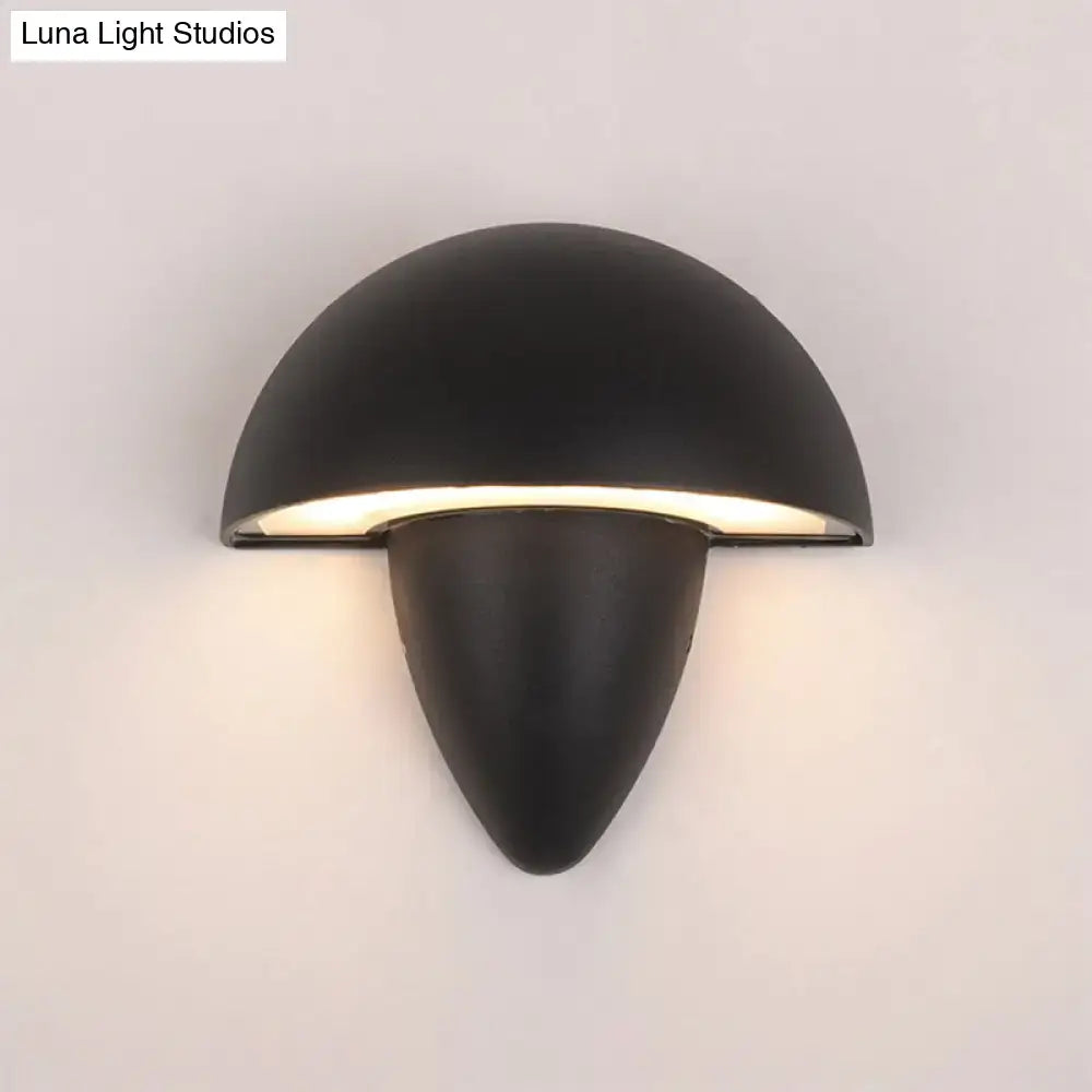 Modern matte black mushroom led wall sconce porch light