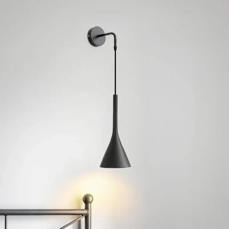 Modern matte black nordic led wall light bedroom reading sconce