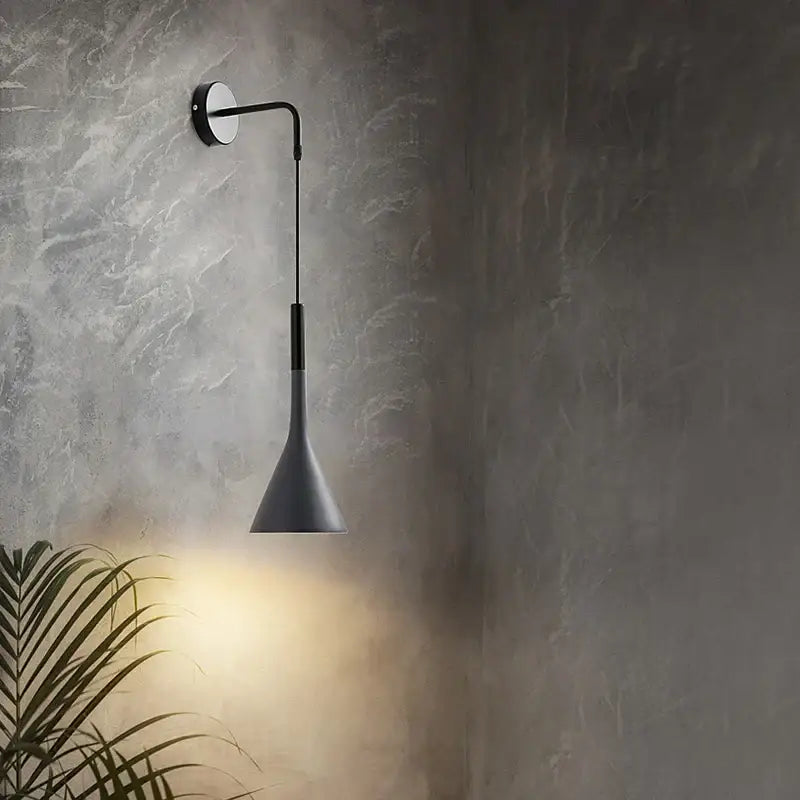 Modern matte black nordic led wall light bedroom reading sconce
