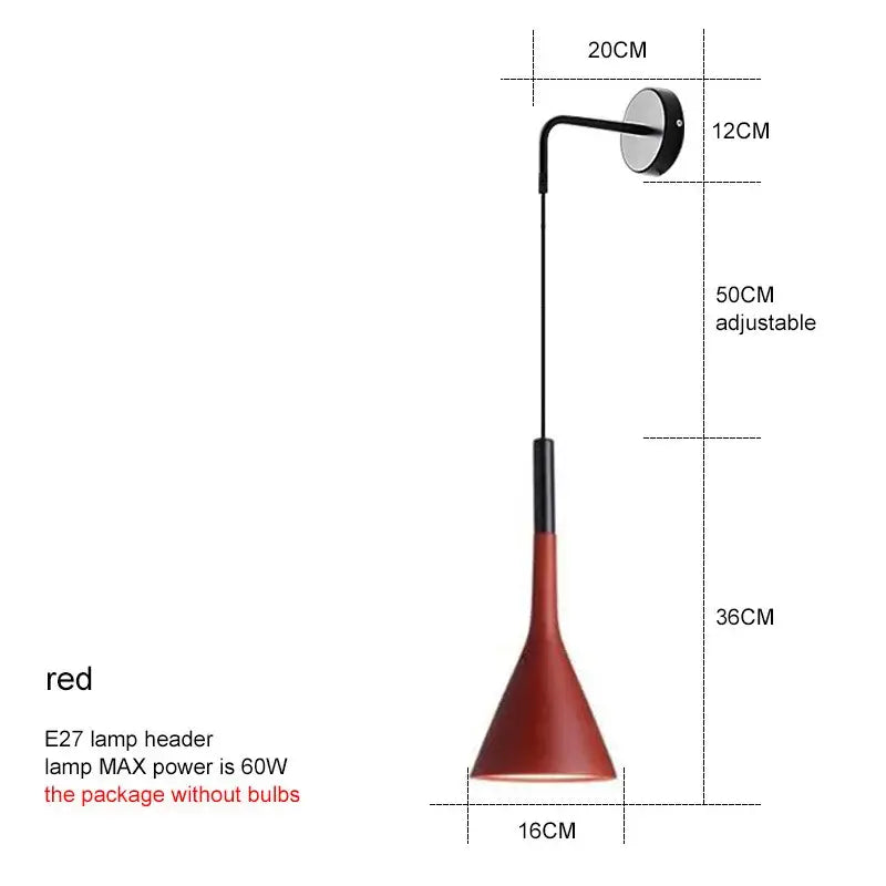 Modern matte black nordic led wall light bedroom reading sconce