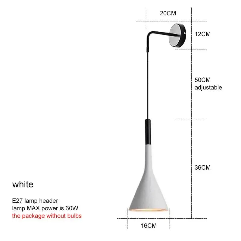 Modern matte black nordic led wall light bedroom reading sconce