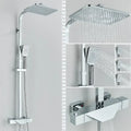 Modern matte black rain shower faucet set bathroom wall mount