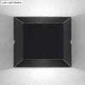 Modern matte black rectangular led wall sconce with angular design and matte finish for balcony outdoor lighting