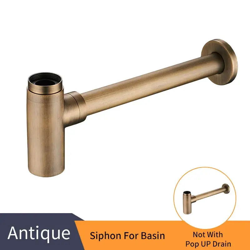 Modern matte black round bottle trap with pop up drain bathroom