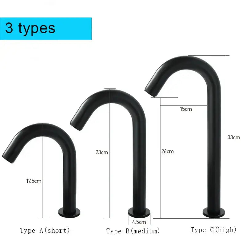 Modern matte black sensor faucet bathroom automatic basin tap