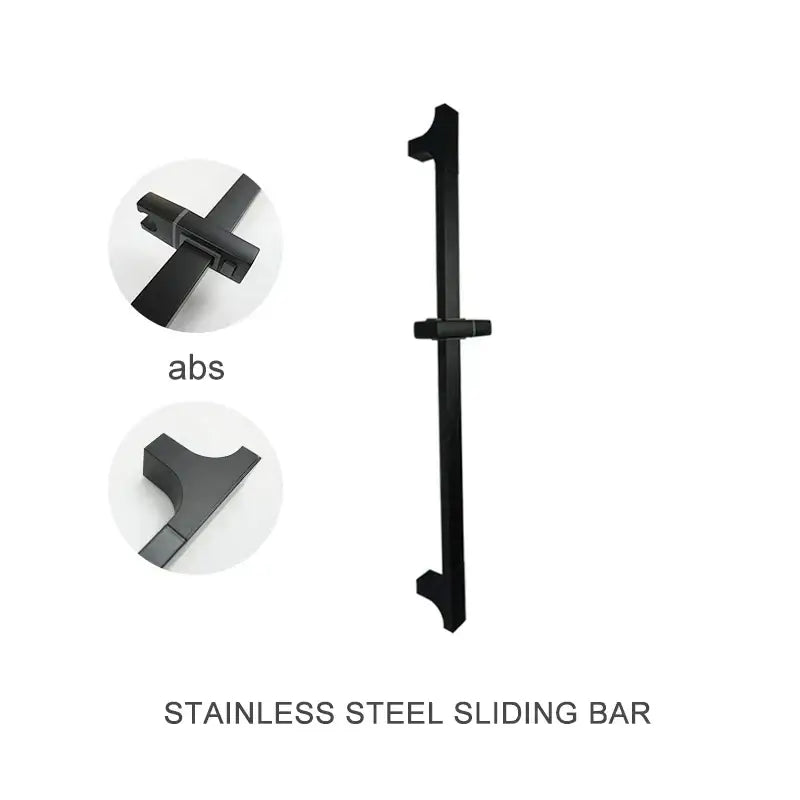 Modern matte black shower slider rail set bathroom rainhead