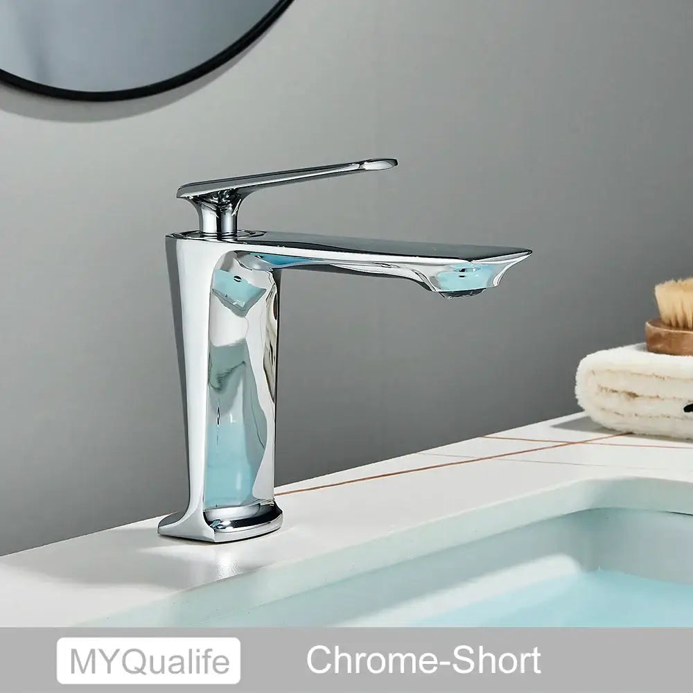 Modern matte black tall basin brass faucet bathroom sink tap