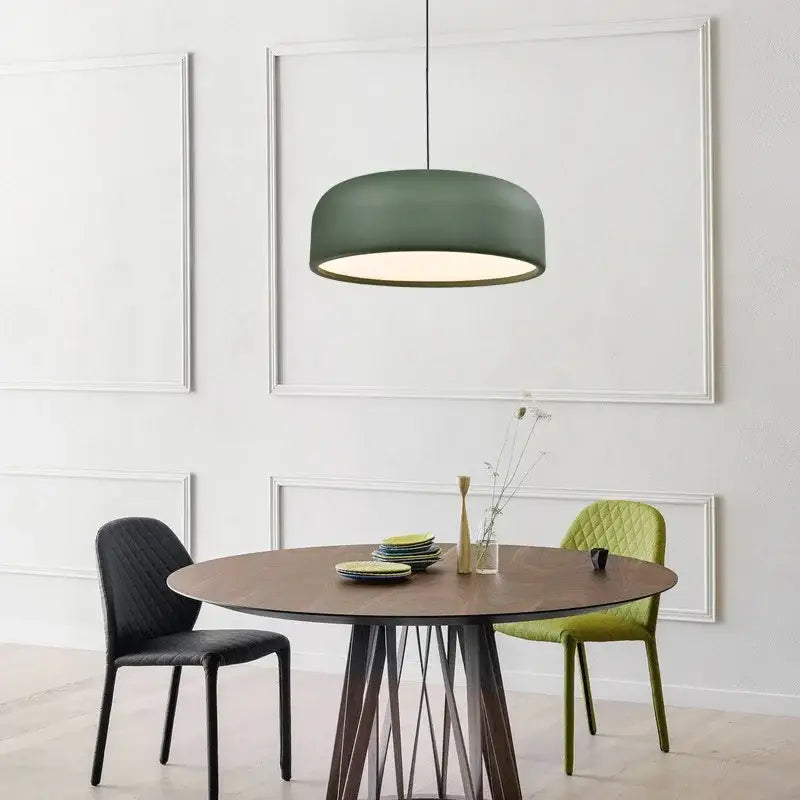 Modern matte green macaron ceiling chandelier living room light