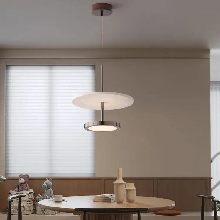 Modern matte white black stone pendant led chandelier dining room