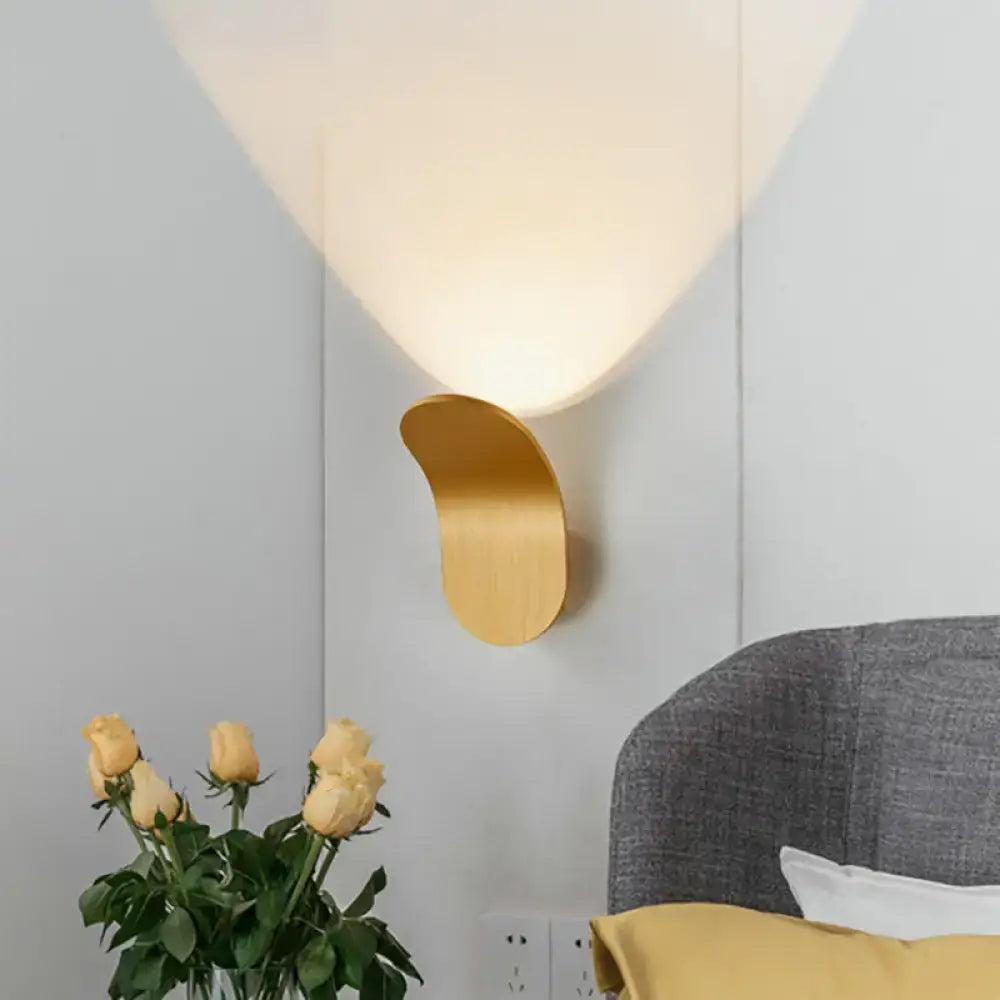 Modern metal bracket wall light – bedroom black gold coffee finish