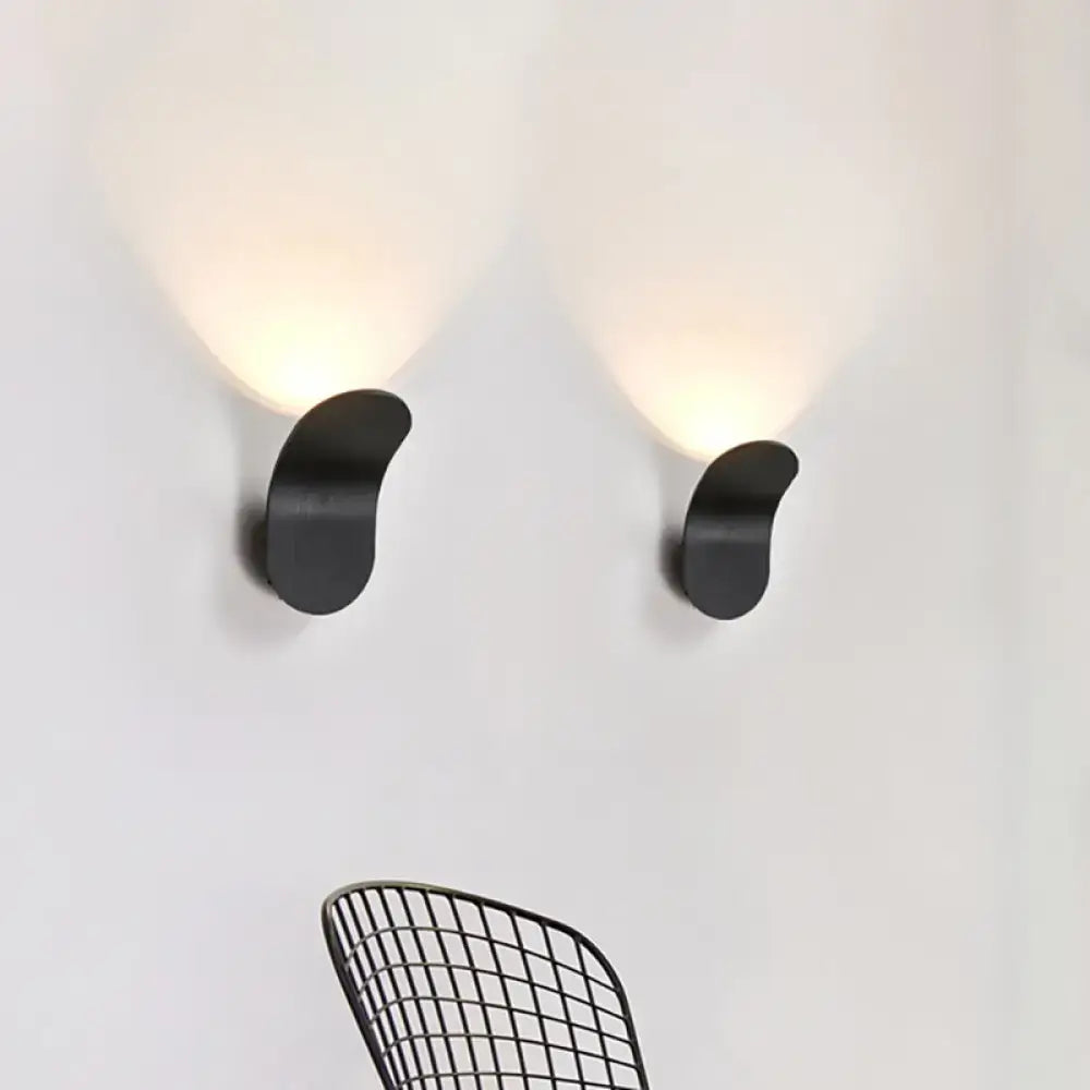 Modern metal bracket wall light – bedroom black gold coffee finish