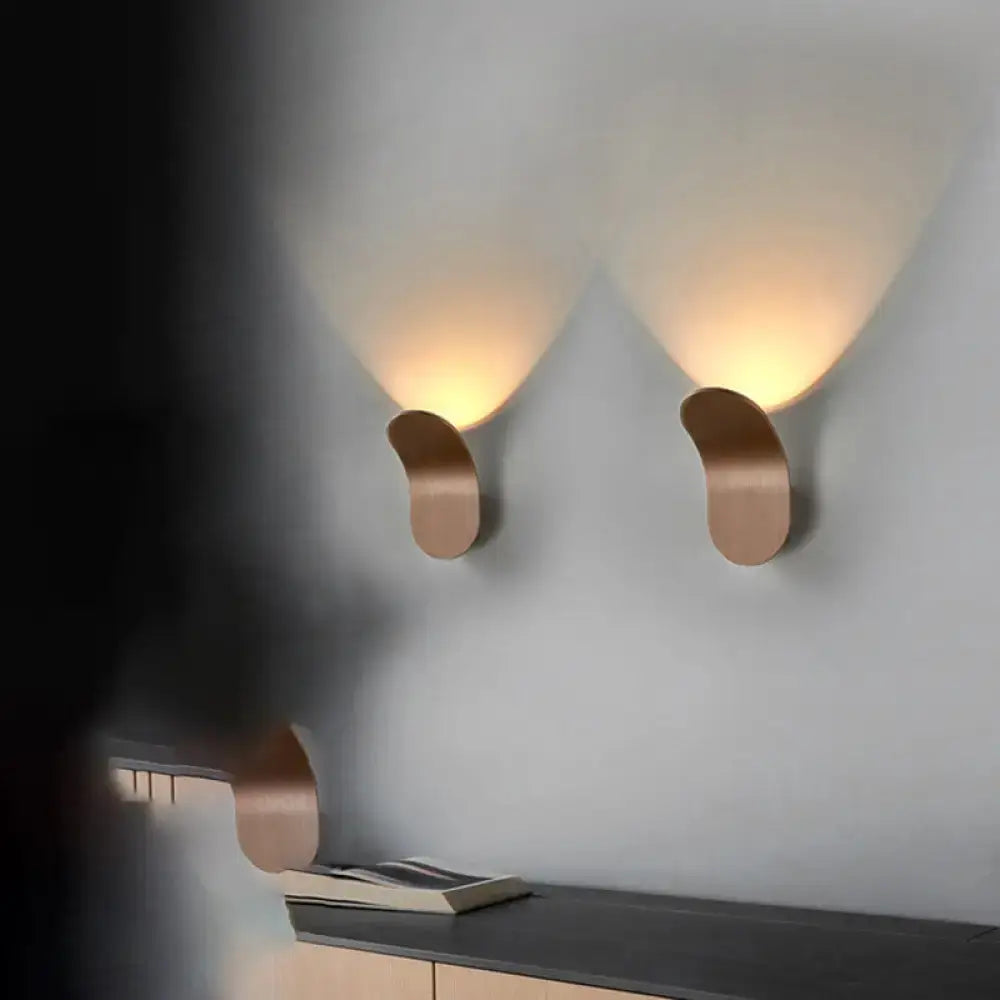 Modern metal bracket wall light – bedroom black gold coffee finish