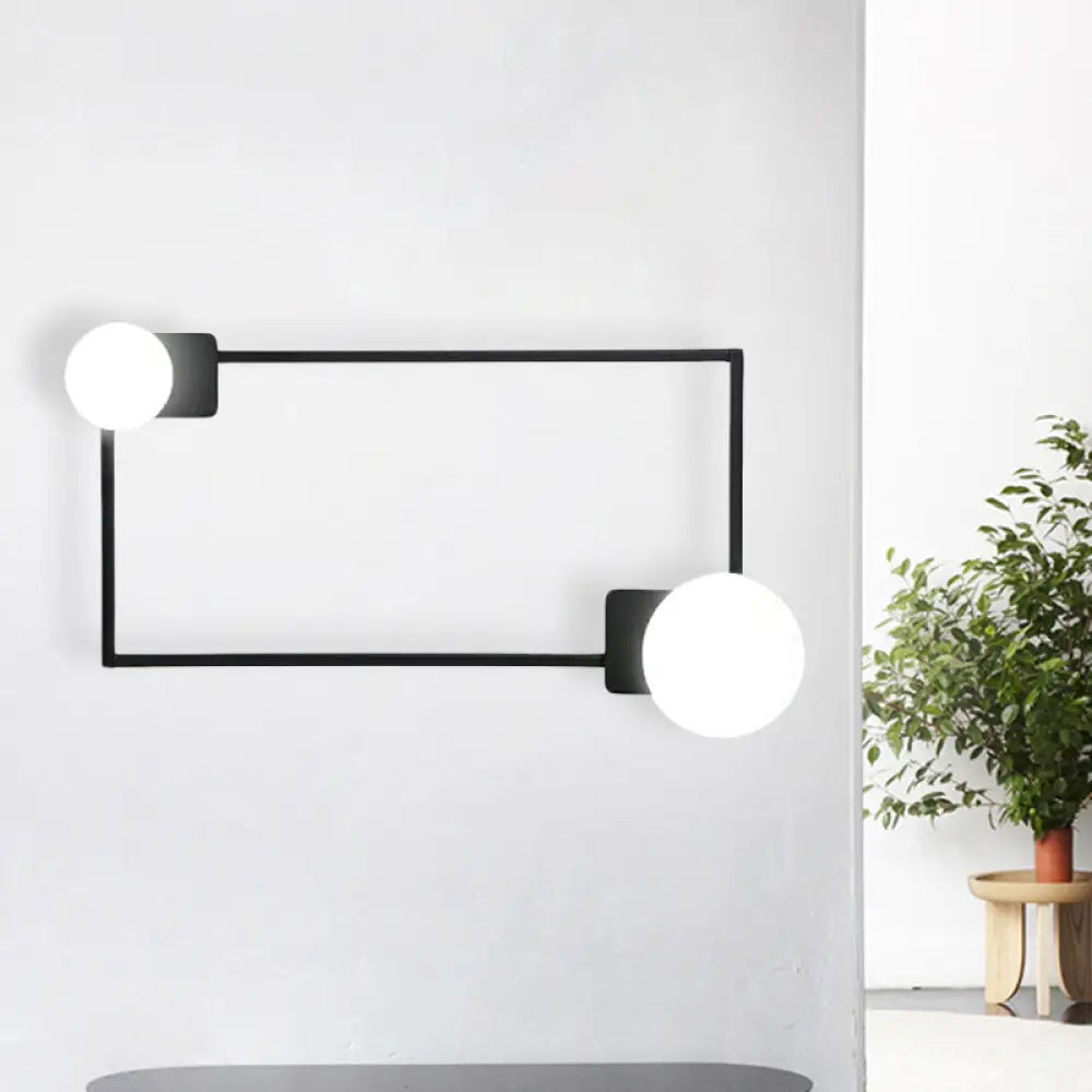 DecorBites™ Modern Metal Rectangle Flush Wall Sconce with LED Lighting - Black Finish