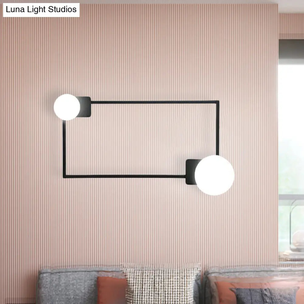 DecorBites™ Modern Metal Rectangle Flush Wall Sconce with LED Lighting - Black Finish