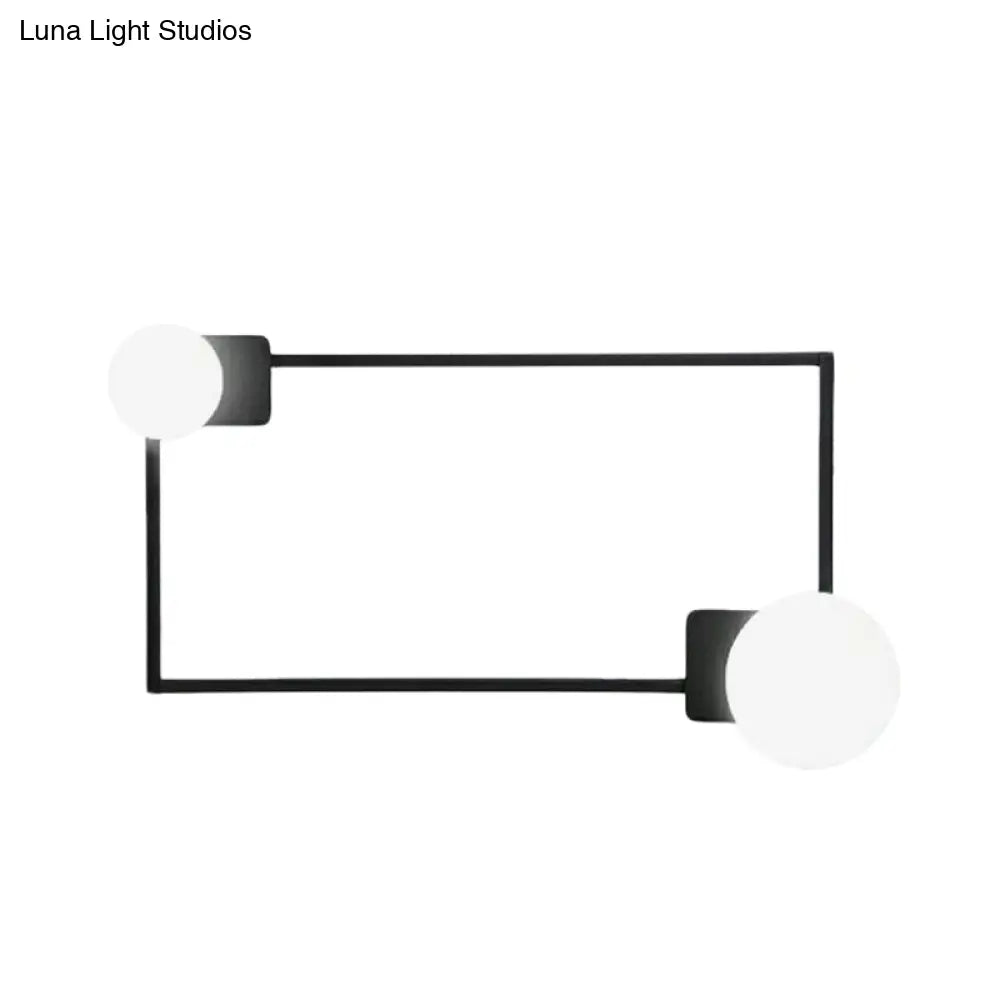 DecorBites™ Modern Metal Rectangle Flush Wall Sconce with LED Lighting - Black Finish