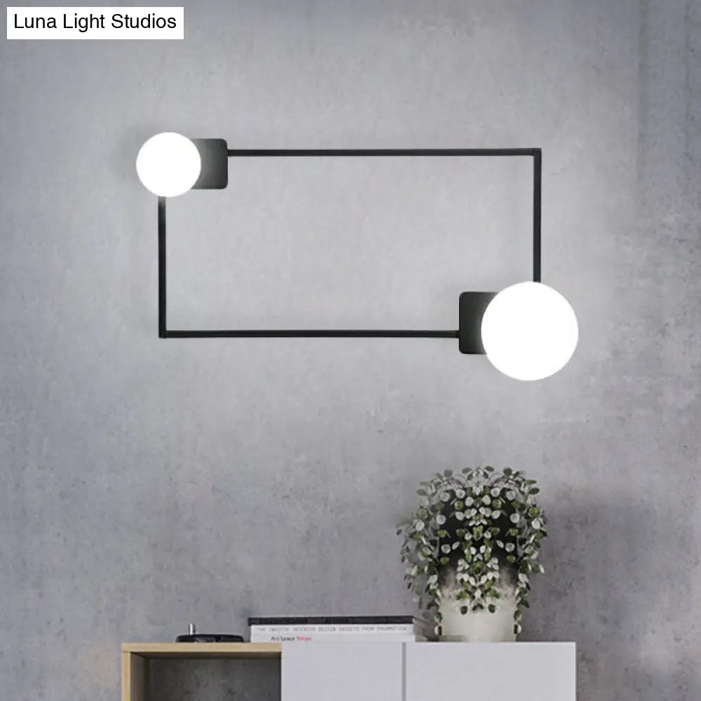 DecorBites™ Modern Metal Rectangle Flush Wall Sconce with LED Lighting - Black Finish
