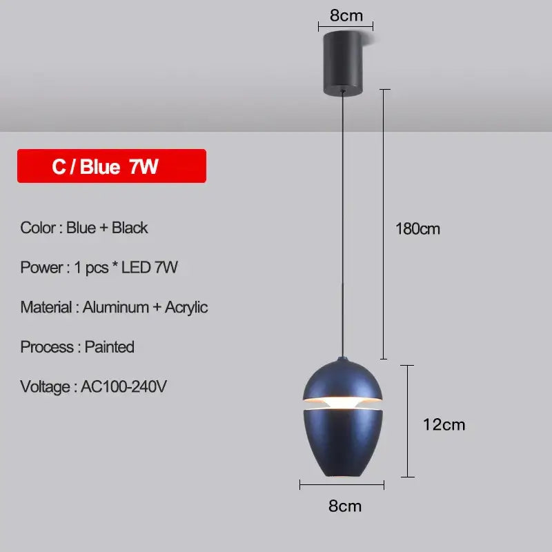 Modern metallic teardrop decorbites led pendant kitchen light