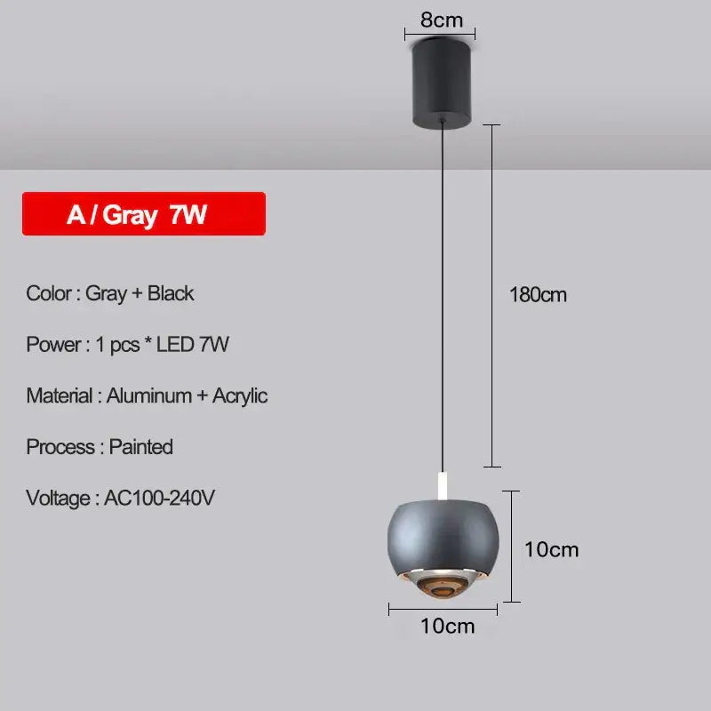 Modern metallic teardrop decorbites led pendant kitchen light