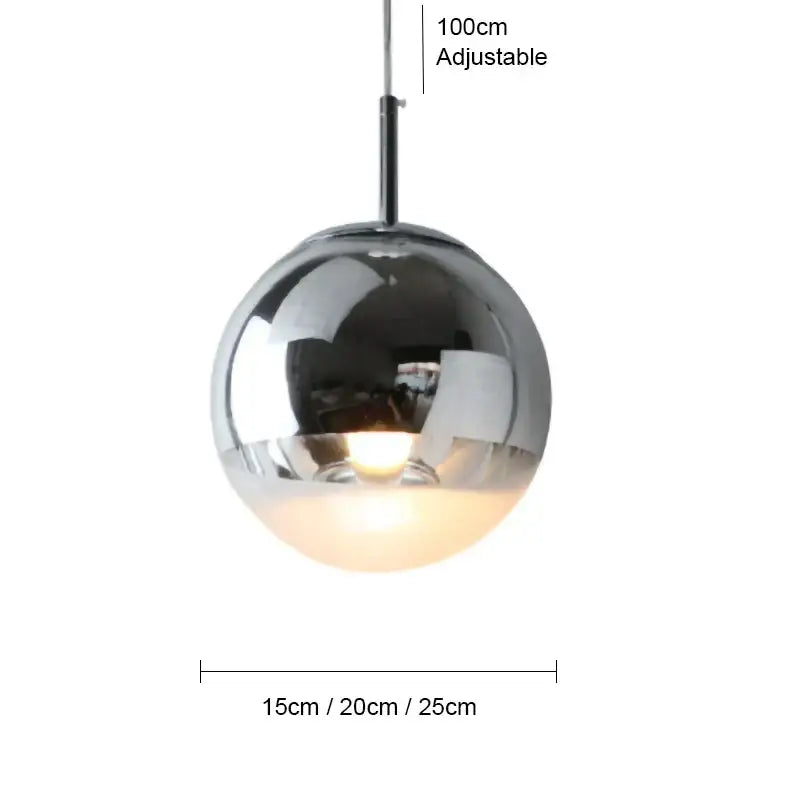 Modern metallic tri color ball pendant lights for living room