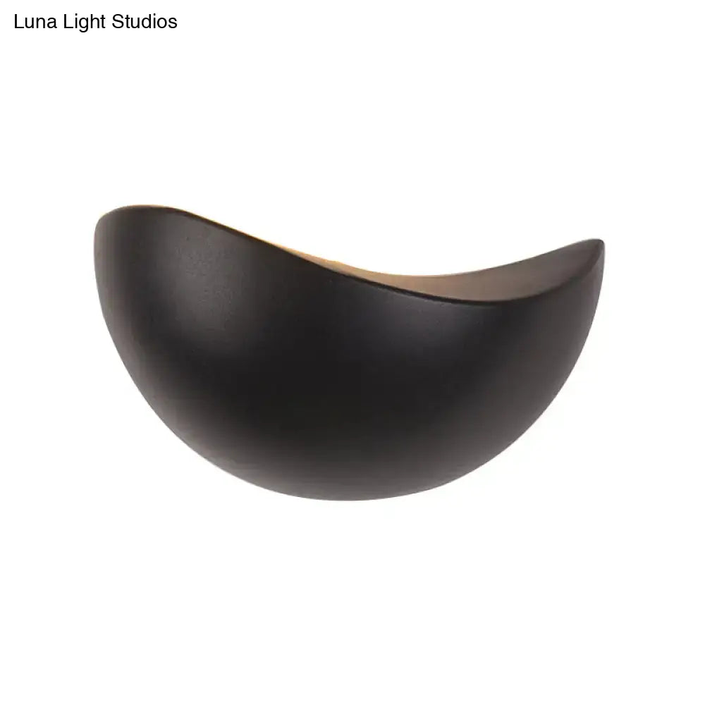 Modern metallic wall washer light bedroom ceramic sconce black & white