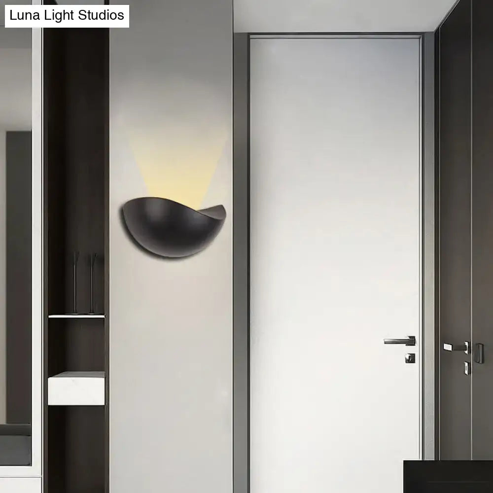 Modern metallic wall washer light bedroom ceramic sconce black & white