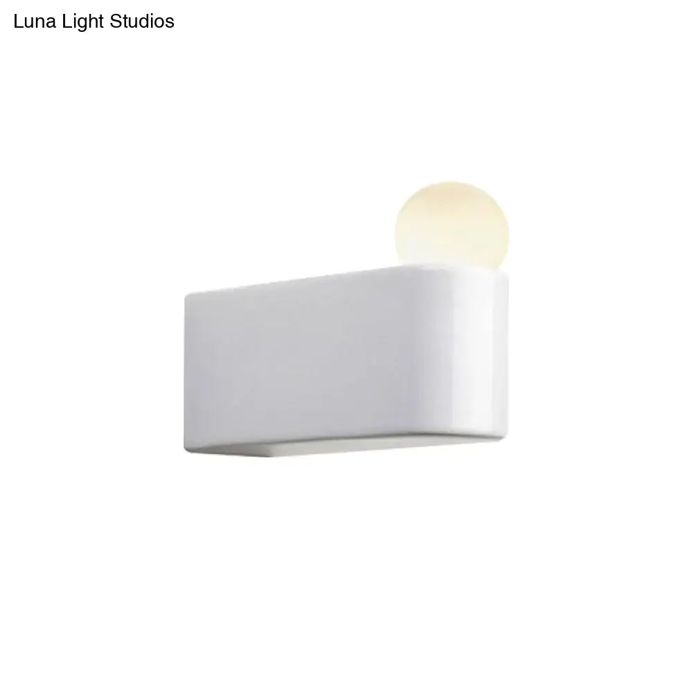 Modern milk glass ball wall lamp bedroom small medium sconcelight