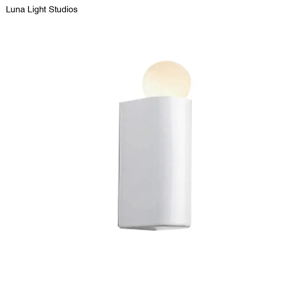 Modern milk glass ball wall lamp bedroom small medium sconcelight
