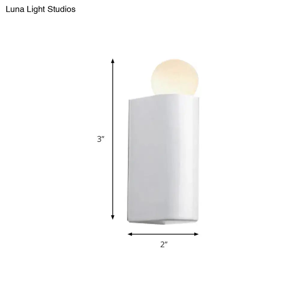 Modern milk glass ball wall lamp bedroom small medium sconcelight