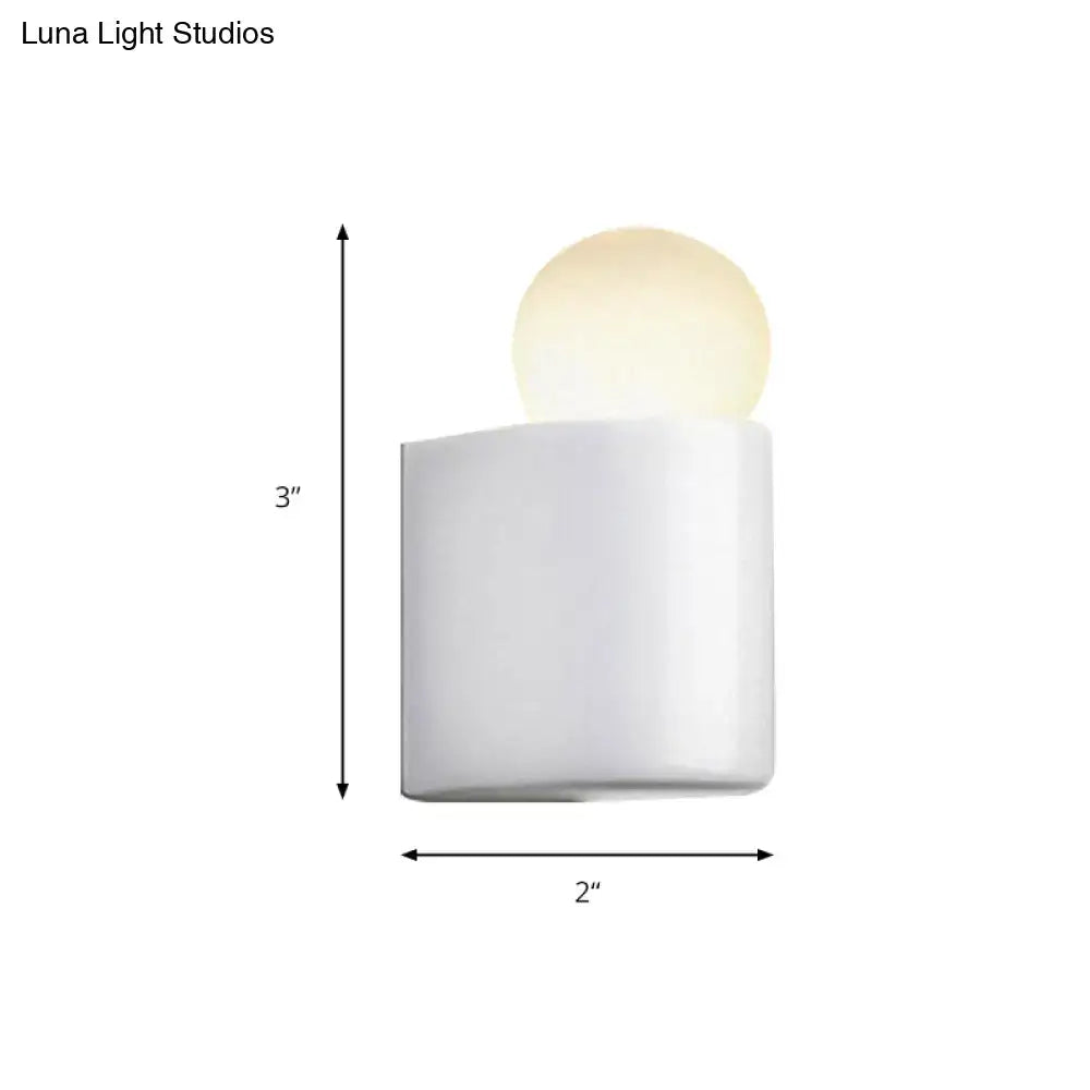 Modern milk glass ball wall lamp bedroom small medium sconcelight