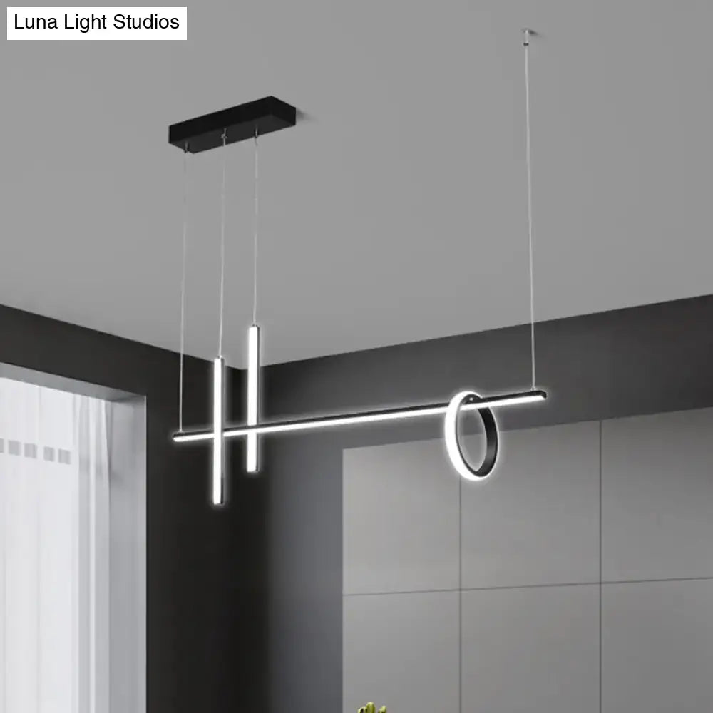 Modern minimalist black acrylic led pendant light dining room kitchen