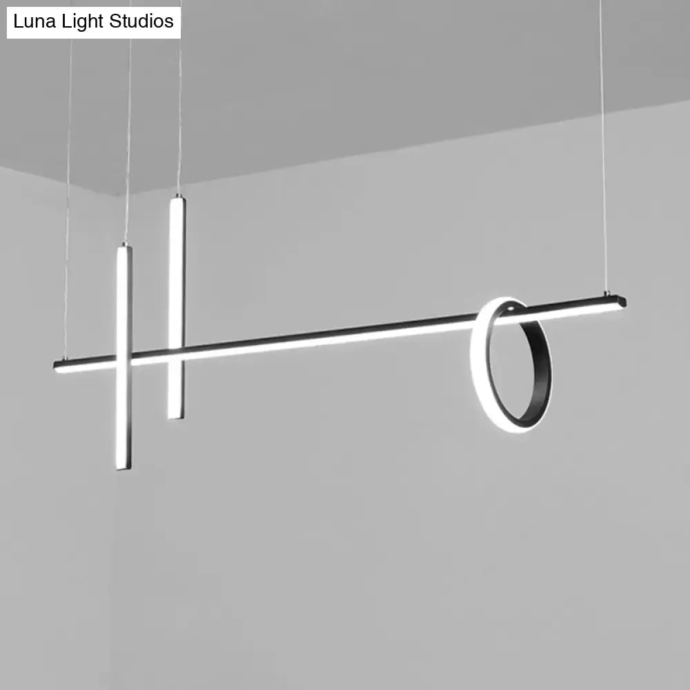 Modern minimalist black acrylic led pendant light dining room kitchen