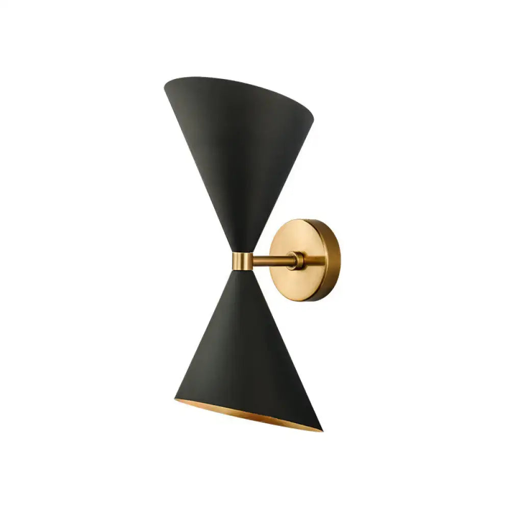Modern minimalist black & gold wall light fixture bedroom sconce