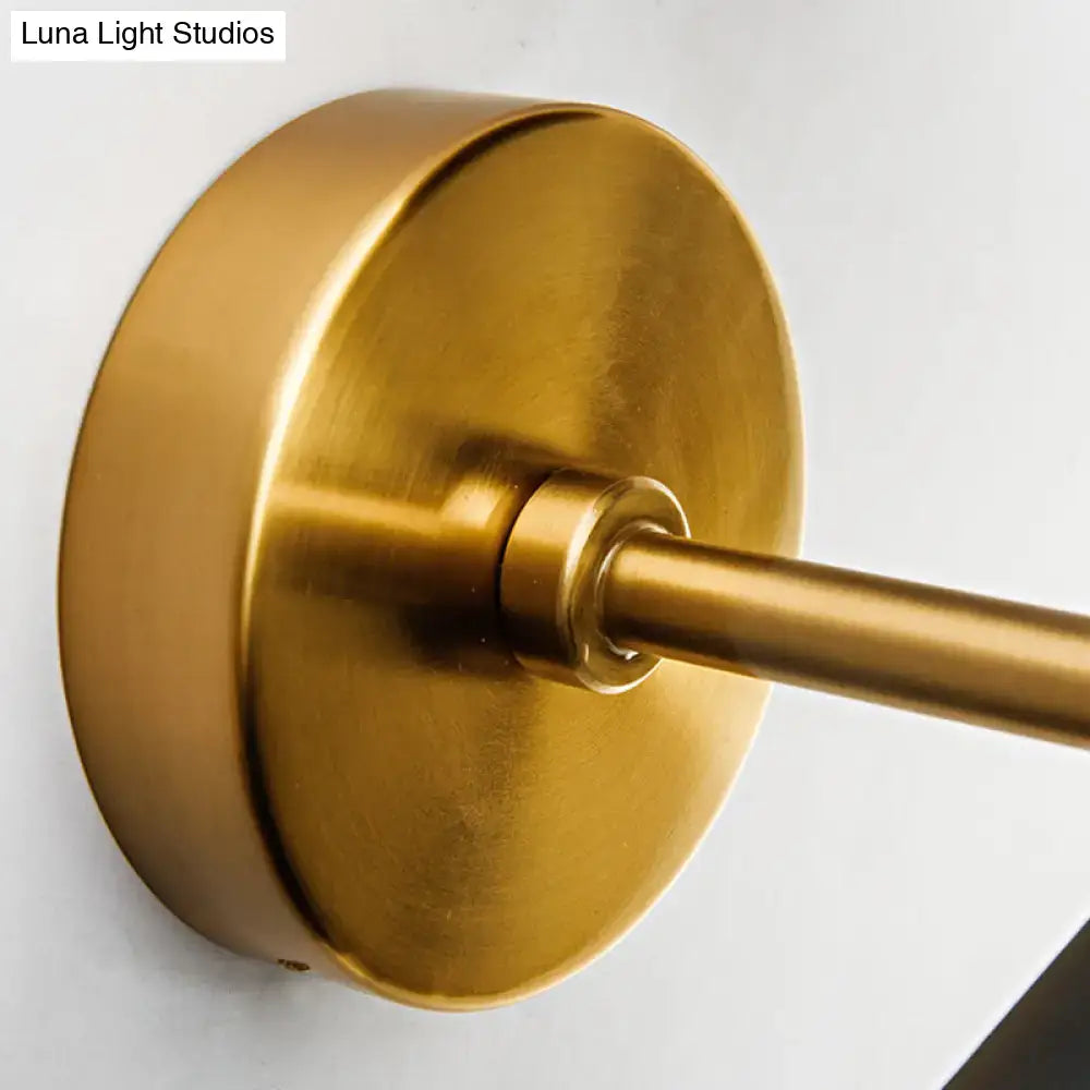 Modern minimalist black & gold wall light fixture bedroom sconce