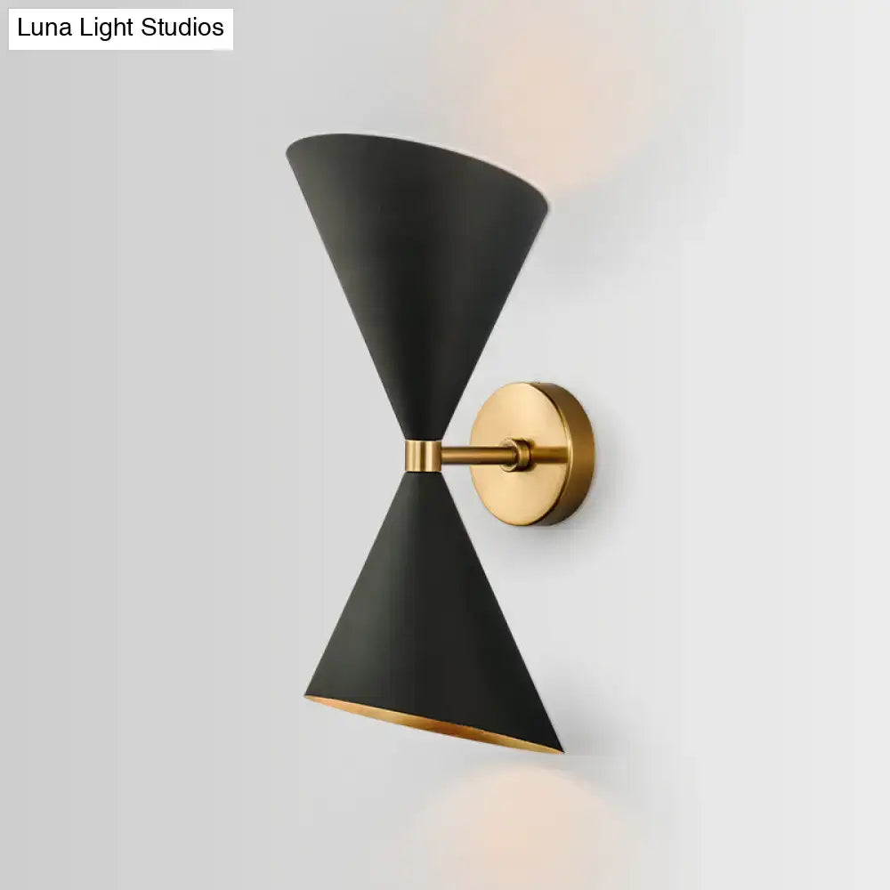 Modern minimalist black & gold wall light fixture bedroom sconce