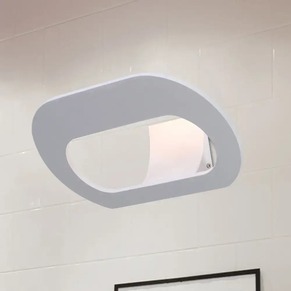 Modern minimalist black & grey oval shade wall lamp bedroom lighting