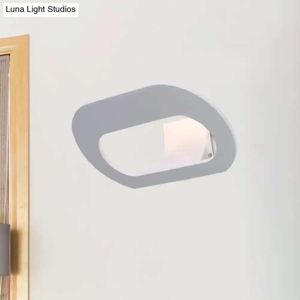 Modern minimalist black & grey oval shade wall lamp bedroom lighting