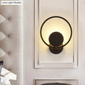 Modern minimalist black halo ring metallic sconce wall lamp with warm ambient lighting for bedroom 220v-240v 110v-120v