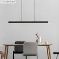 Modern minimalist black led ceiling light bar kitchen island pendant