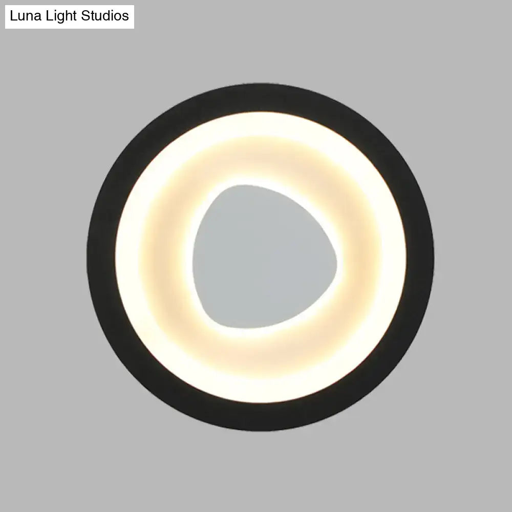 Modern minimalist black mirror wall light with acrylic shade bedroom