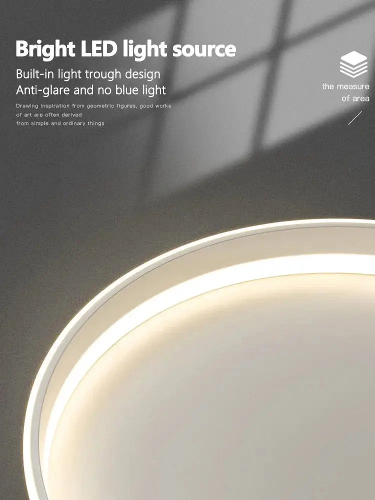 Modern minimalist black ring led ceiling lights bedroom lamp