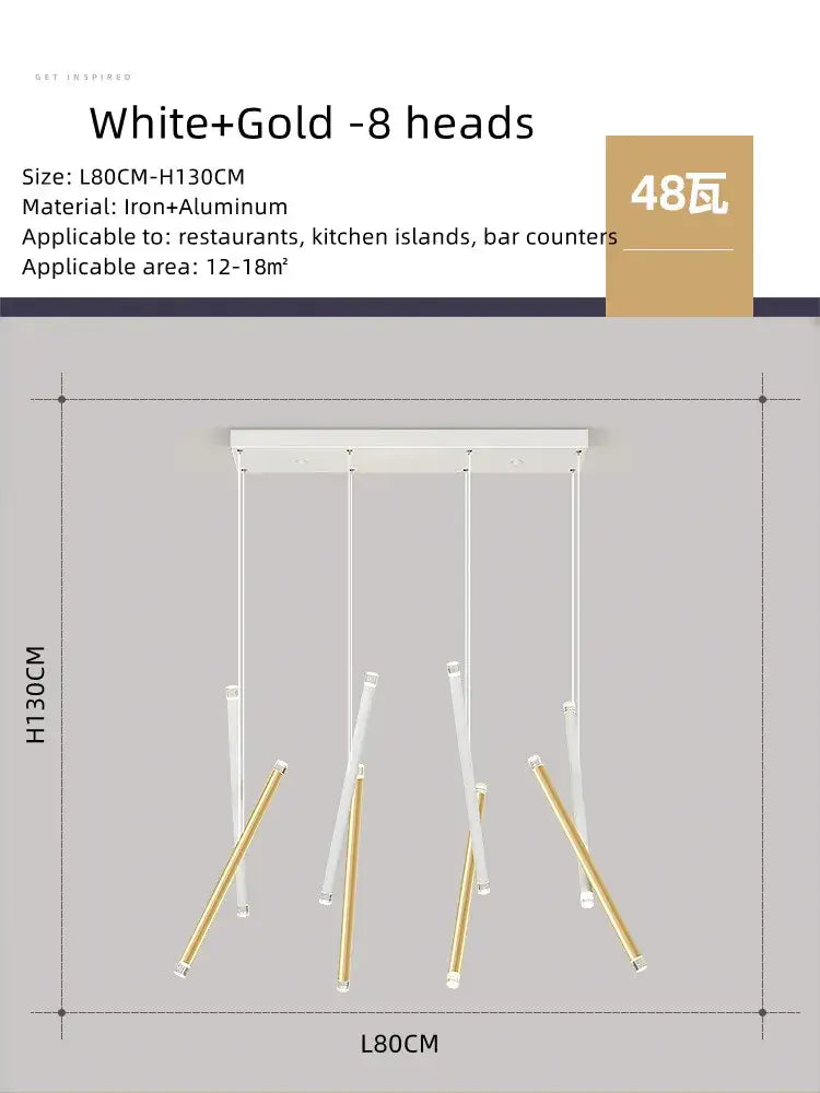 Modern minimalist black round tube led chandelier staircase light