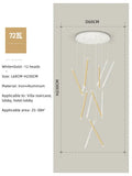 Modern minimalist black round tube led chandelier staircase light