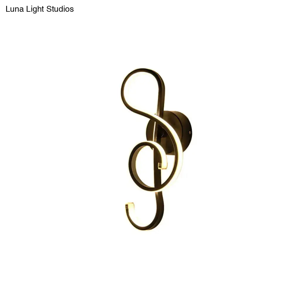 Modern minimalist black & white led ring sconce – bedroom wall light