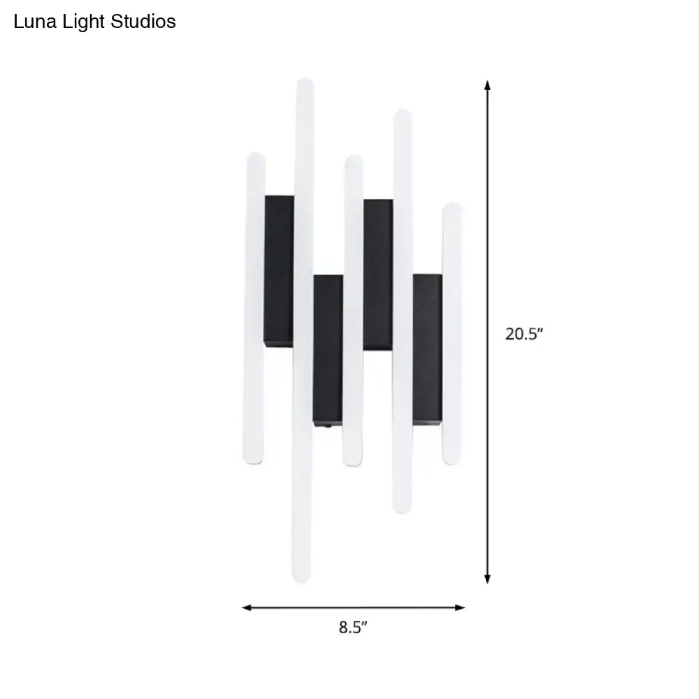Modern minimalist black & white led wall sconce bedroom warm white light