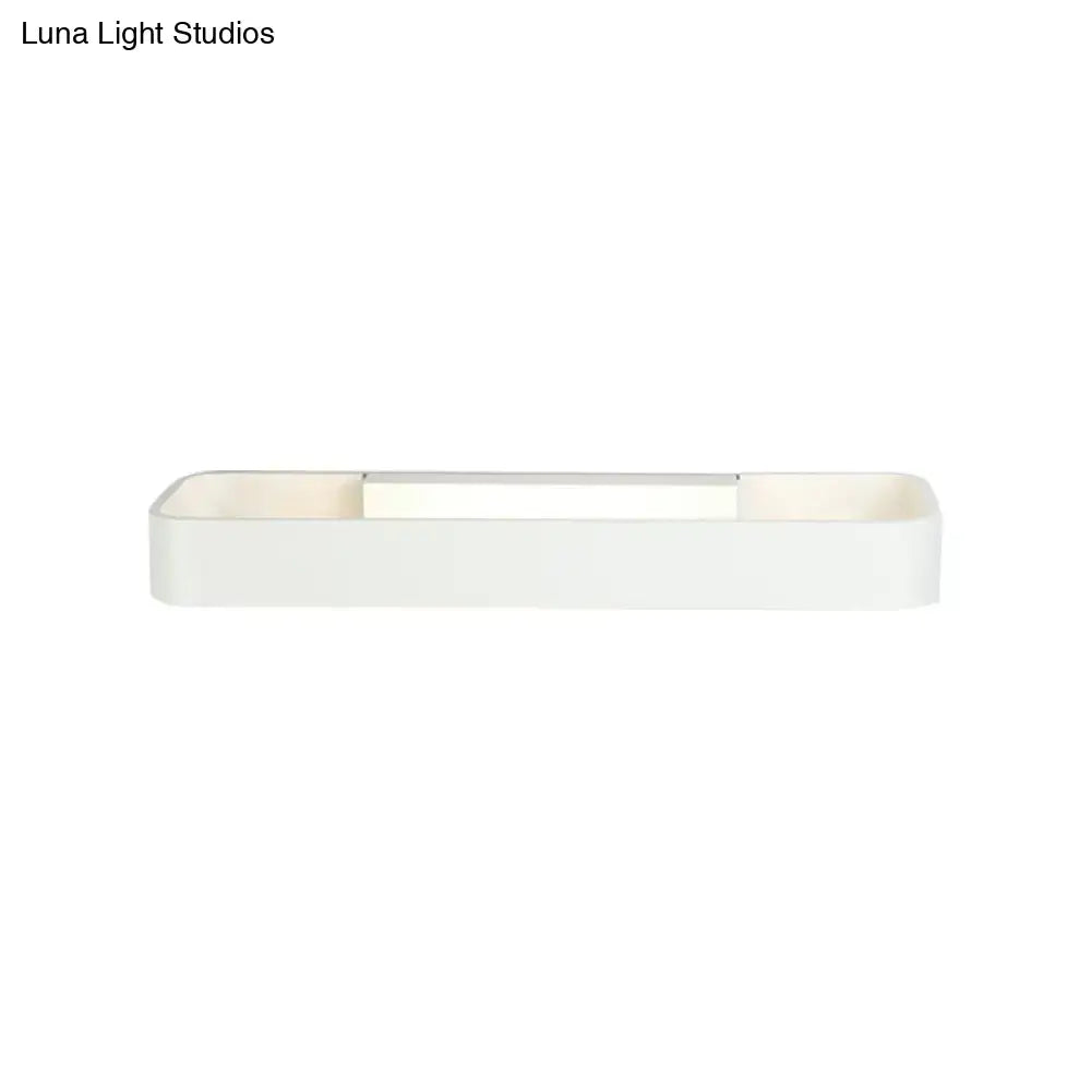 Modern minimalist black & white rectangular wall lamp bedroom light