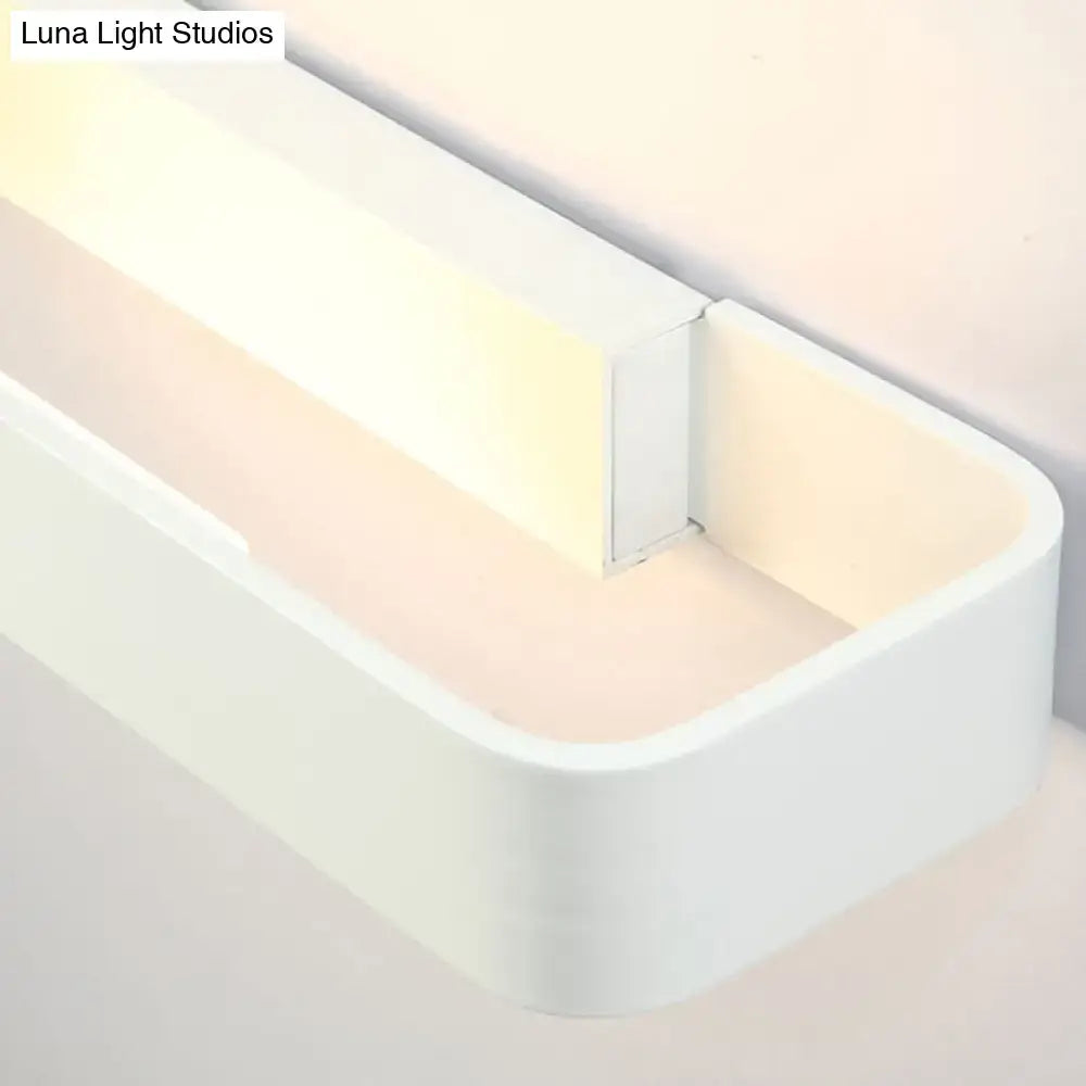 Modern minimalist black & white rectangular wall lamp bedroom light