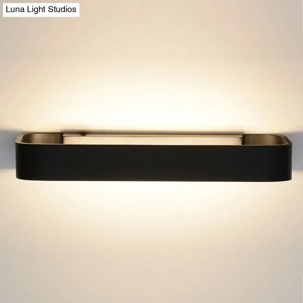 Modern minimalist black & white rectangular wall lamp bedroom light