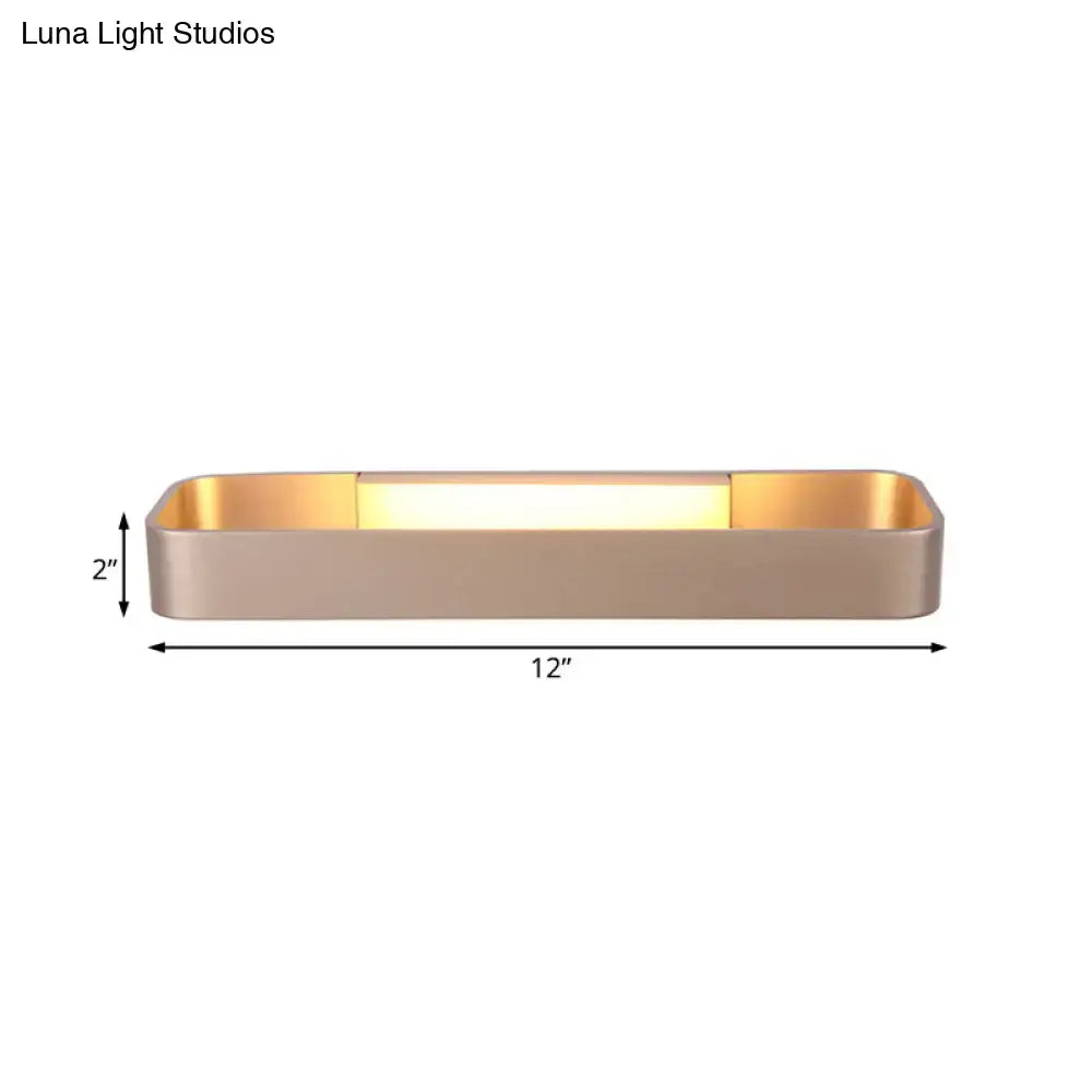 Modern minimalist black & white rectangular wall lamp bedroom light