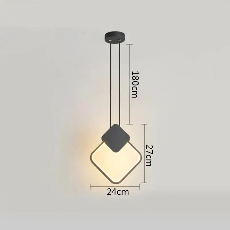 Modern minimalist black & white ring pendant lamp dining room led